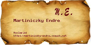 Martiniczky Endre névjegykártya